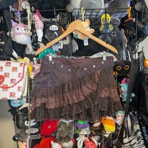 Boho Brown Ruffled Skirt